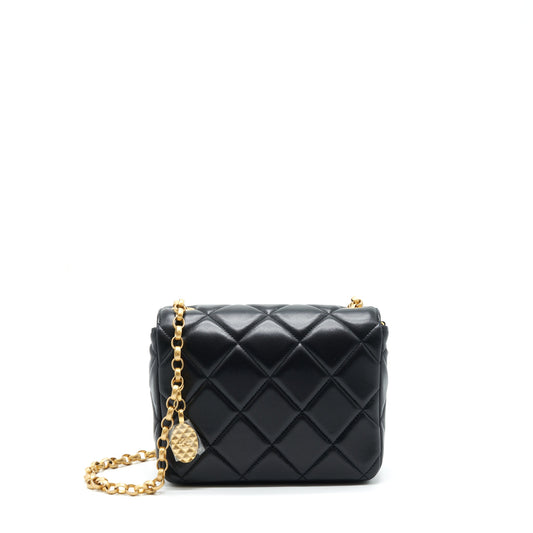 Chanel Quilted Medium Square Flap Bag Lambskin Black Brushed