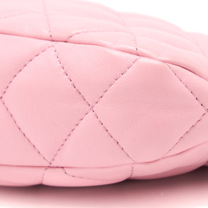 Chanel 22K Hobo Bag Logo Chain Lambskin Pink  (Microchip)