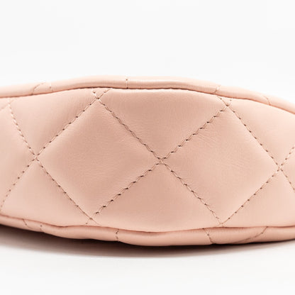 Chanel 23K Small Hobo Bag Calfskin Pink  (microchip)