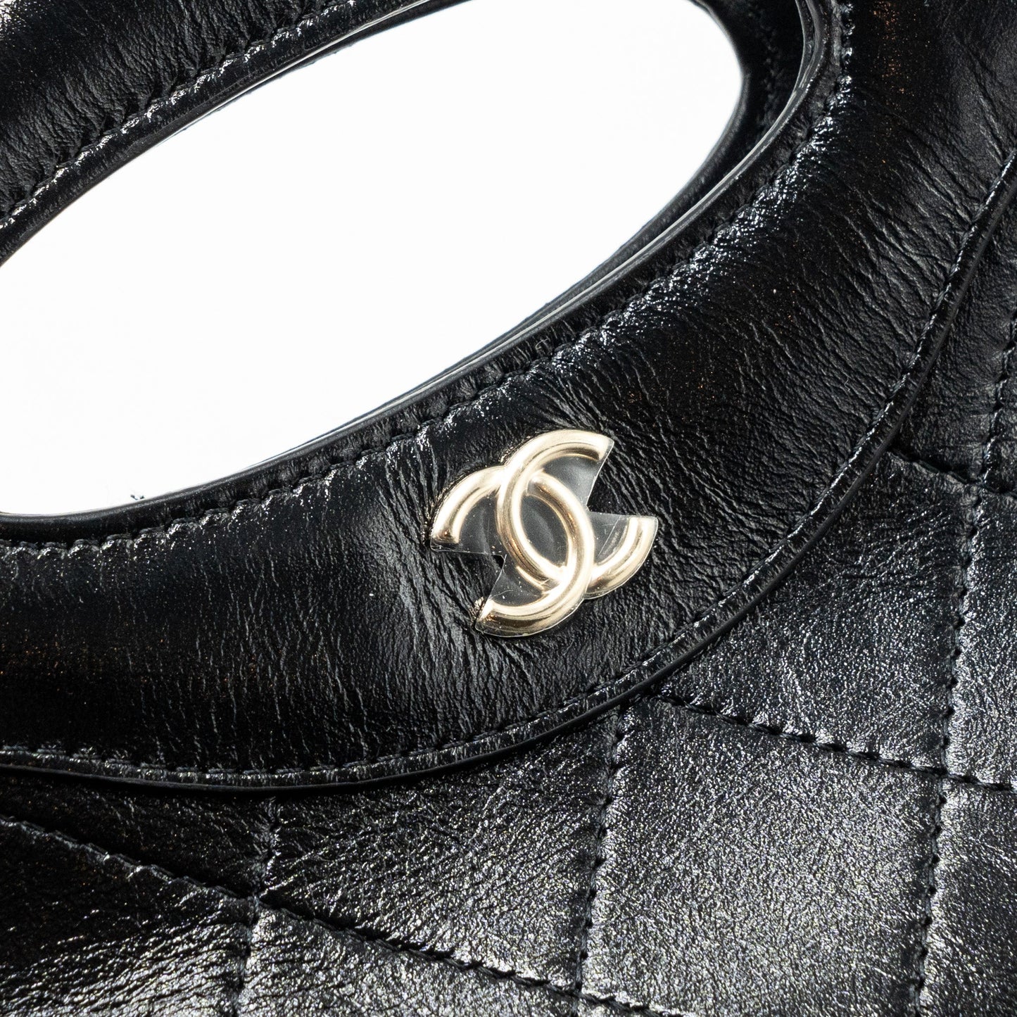 Chanel 24c Mini 31 Clutch With Chain Shiny Calfskin  Black L(Microchip)