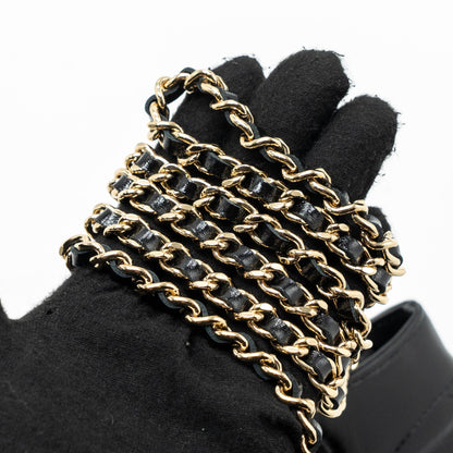 Chanel 24c Mini 31 Clutch With Chain Shiny Calfskin  Black L(Microchip)