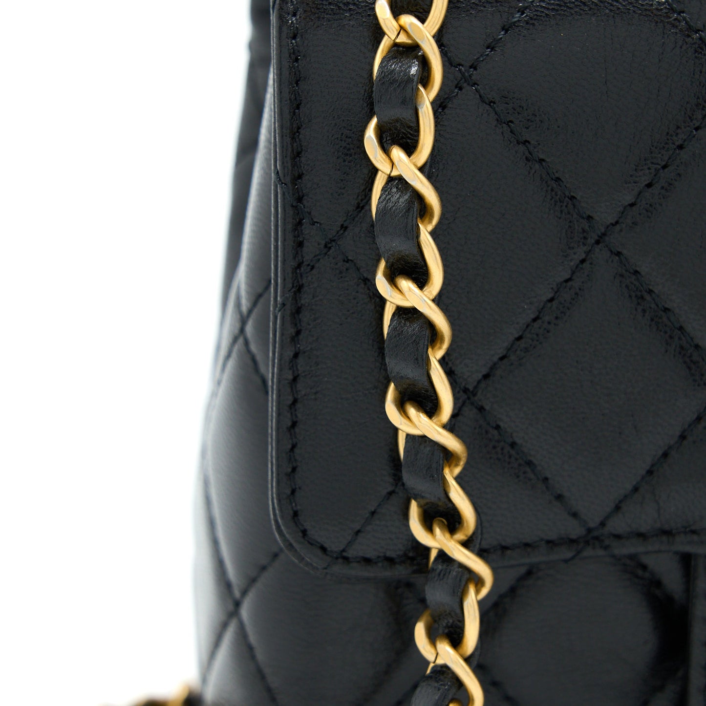 Chanel 22K Retro Classic New Square Mini Flap Bag Goatskin Black  (Microchip)