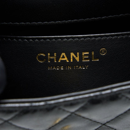 Chanel 22K Retro Classic New Square Mini Flap Bag Goatskin Black  (Microchip)