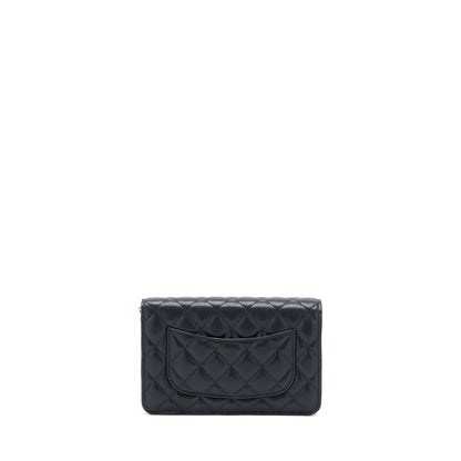 Chanel 22A Wallet On Chain Caviar Black  (Microchip)