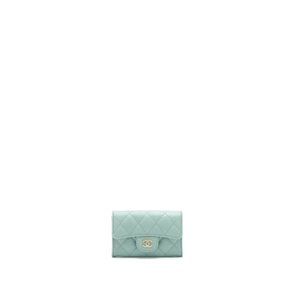 Chanel 22C Flap Card Holder Caviar NG124 Green L
