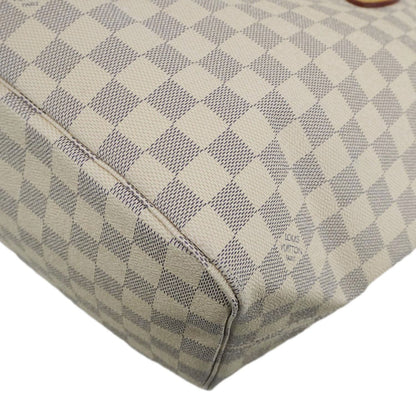 LOUIS VUITTON Neverfull MM Damier Azur Tote Shoulder Bag White