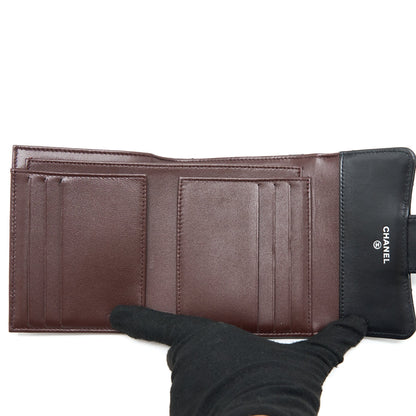 Chanel Small Classic Compact Wallet Lambskin Black