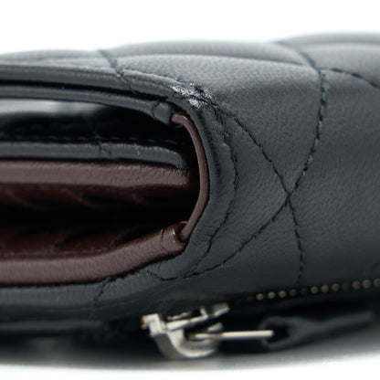 Chanel Small Classic Compact Wallet Lambskin Black