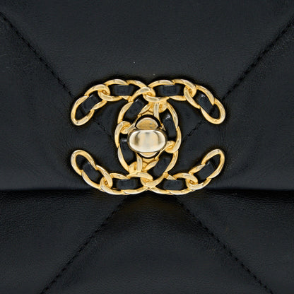 Chanel Small 19 Bag Lambskin Black Multicolour Hardware