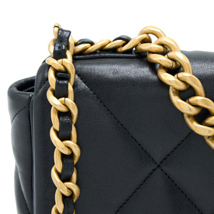 Chanel Small 19 Bag Lambskin Black Multicolour Hardware