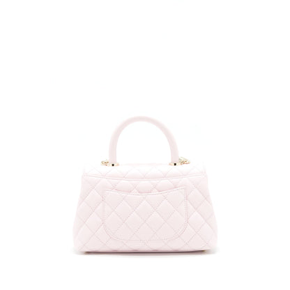 Chanel 22P Small Coco Handle Caviar Light Pink L