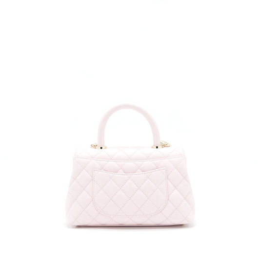 Chanel 22P Small Coco Handle Caviar Light Pink L