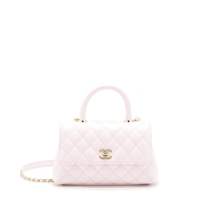 Chanel 22P Small Coco Handle Caviar Light Pink L