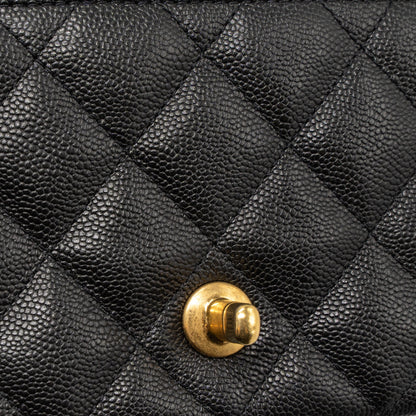 Chanel 23P mini Coco Love Flap Bag Caviar Black Brushed (Microchip)
