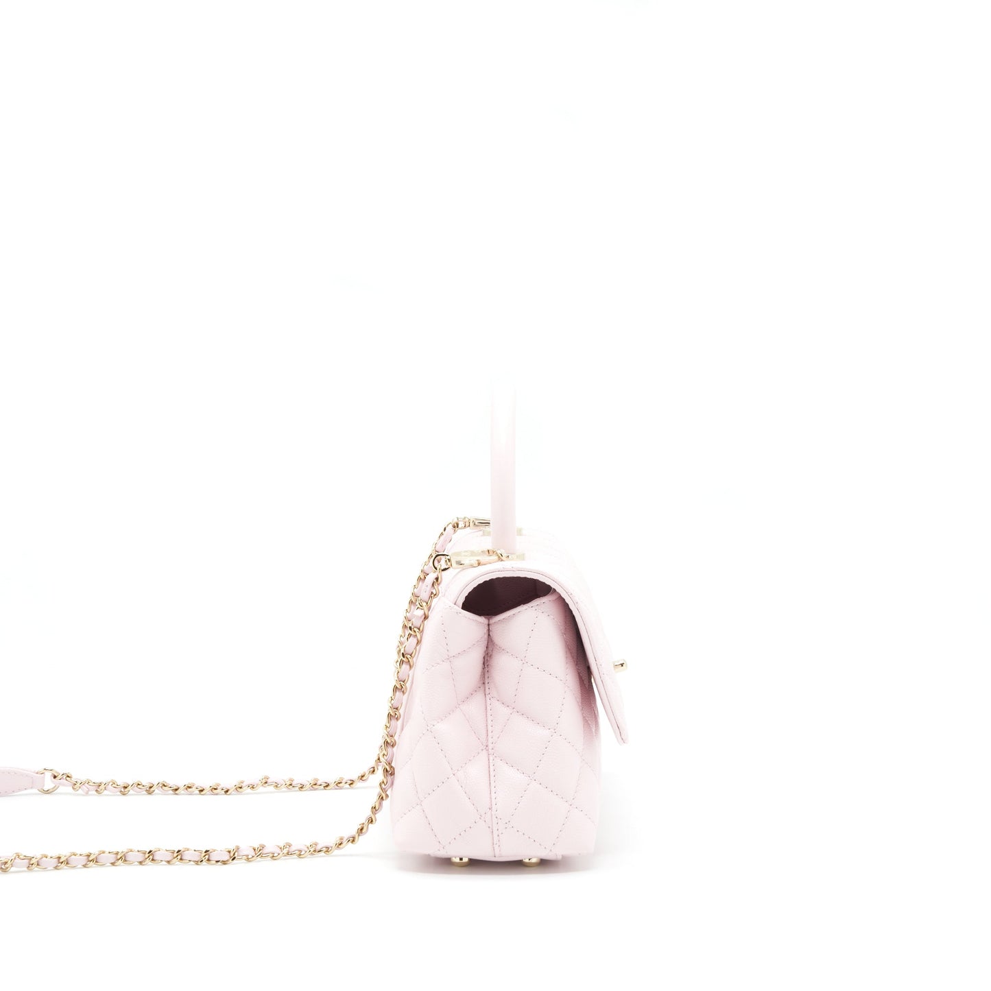 Chanel 22P Small Coco Handle Caviar Light Pink L