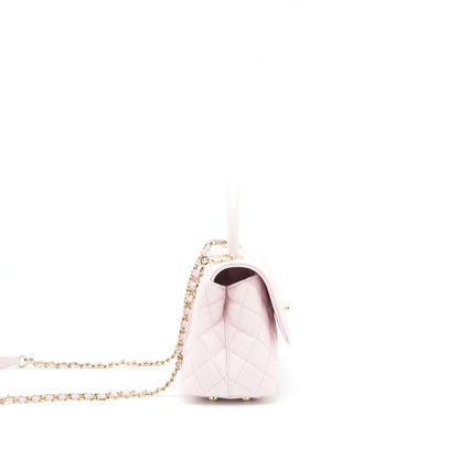 Chanel 22P Small Coco Handle Caviar Light Pink L