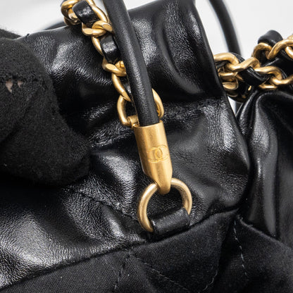 Chanel Mini 22 Bag Shiny Calfskin Black (Microchip)