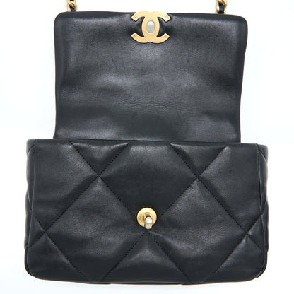 Chanel Small 19 Bag Lambskin Black Multicolour Hardware