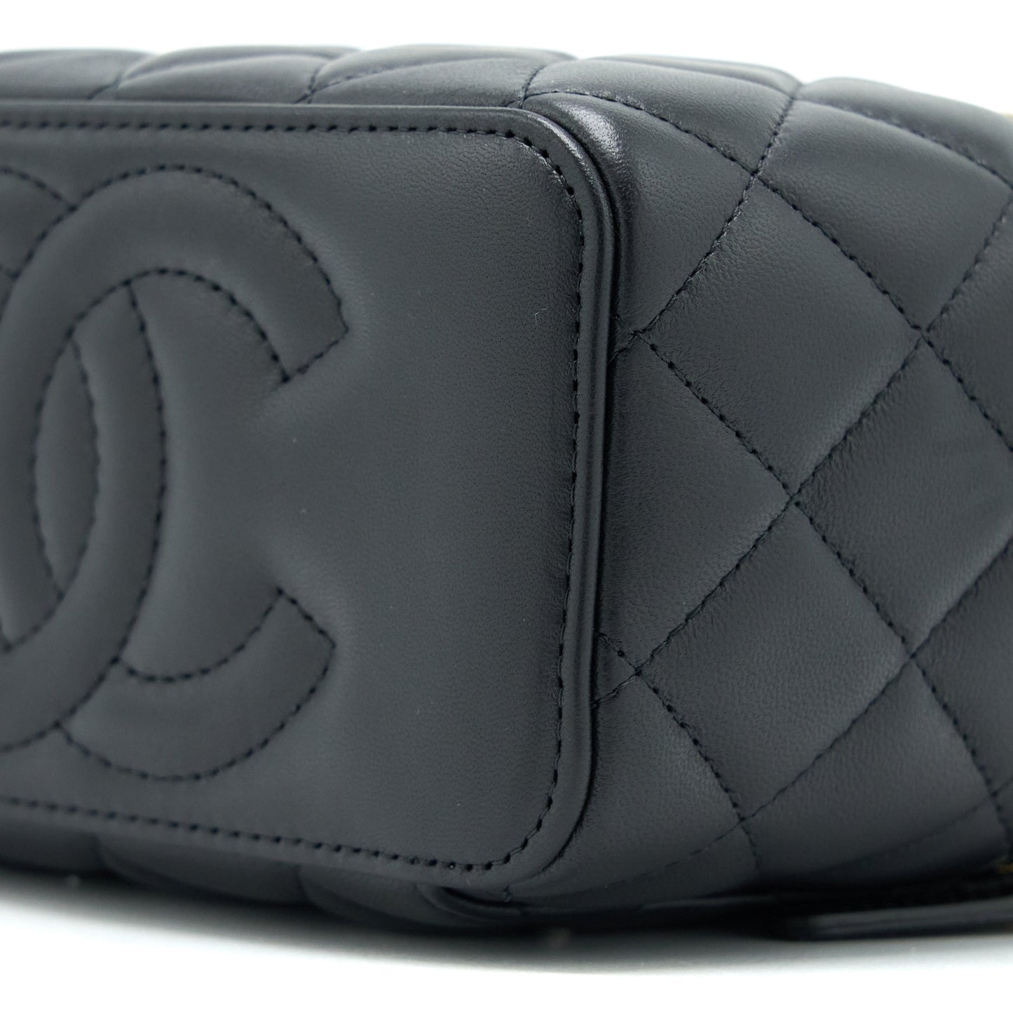 Chanel Pearl Crush Long Vanity with Chain Lambskin Black  (Microchip)