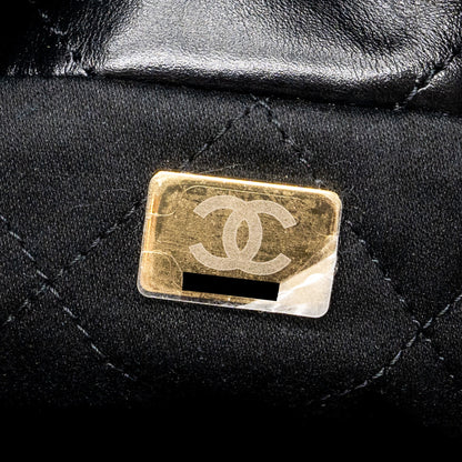 Chanel Mini 22 Bag Shiny Calfskin Black (Microchip)