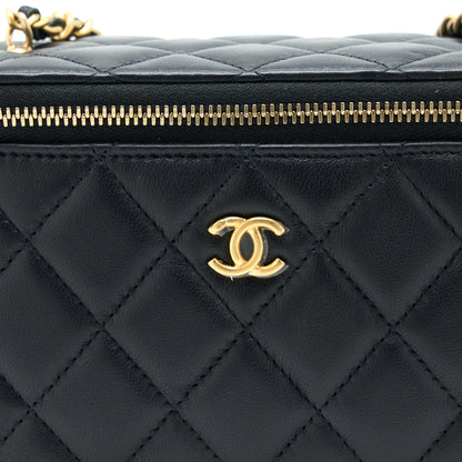 Chanel Pearl Crush Long Vanity with Chain Lambskin Black  (Microchip)