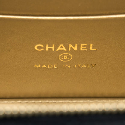 Chanel Pearl Crush Long Vanity with Chain Lambskin Black  (Microchip)