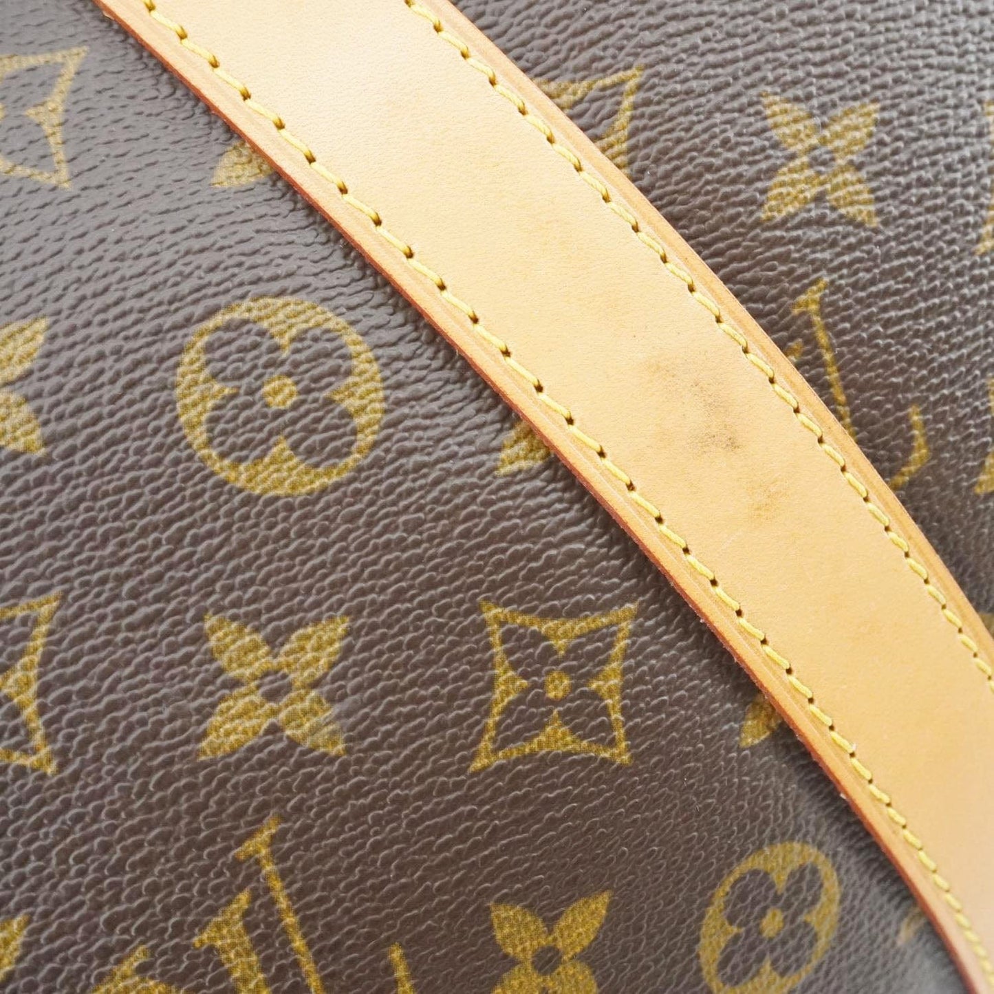 LOUIS VUITTON Keepall 55 Bandouliere Monogram Canvas Travel Bag Brown