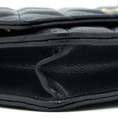 Chanel 22A Wallet On Chain Caviar Black  (Microchip)
