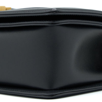 Chanel Medium Boy Bag Lambskin Black Brushed  (Microchip)