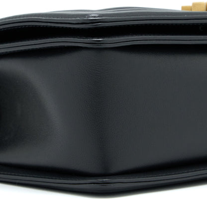 Chanel Medium Boy Bag Lambskin Black Brushed  (Microchip)