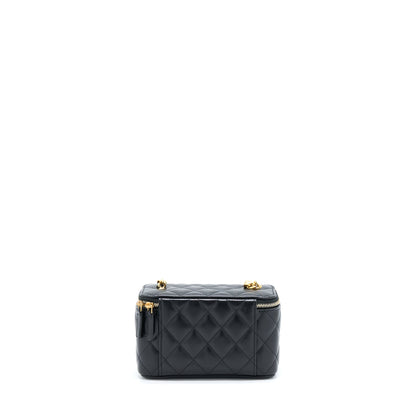 Chanel Long Vanity With Detailed Chain Lambskin Black