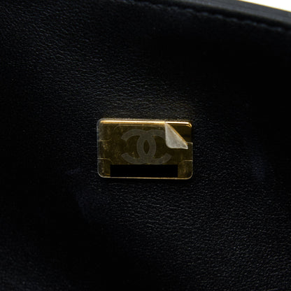 Chanel Medium Boy Bag Lambskin Black Brushed  (Microchip)