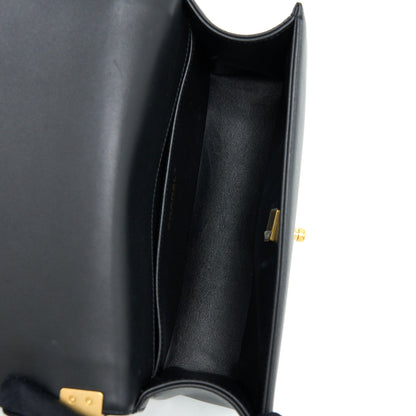 Chanel Medium Boy Bag Lambskin Black Brushed  (Microchip)