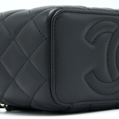 Chanel 22B Pearl Crush Long Vanity with Chain Lambskin Black  (Microchip)