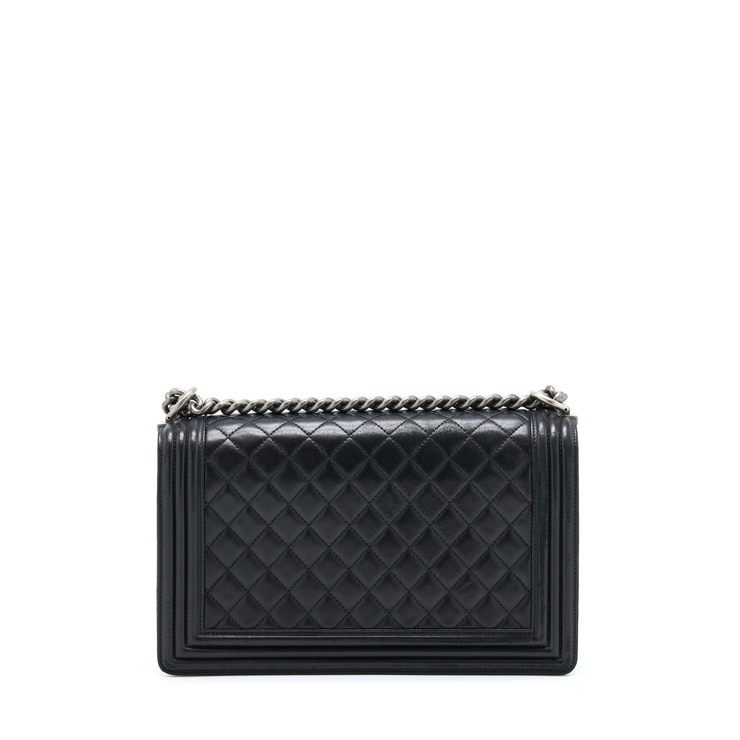 Chanel Medium Boy Bag Lambskin Black Ruthenium