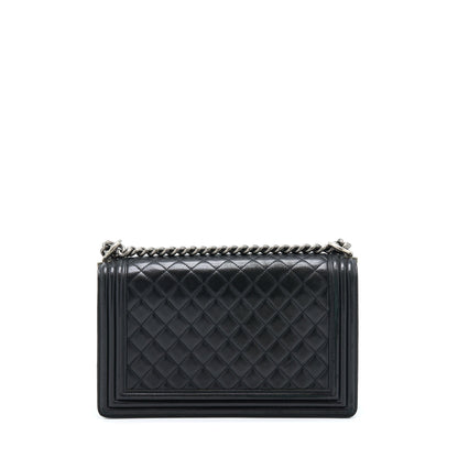 Chanel Medium Boy Bag Lambskin Black Ruthenium