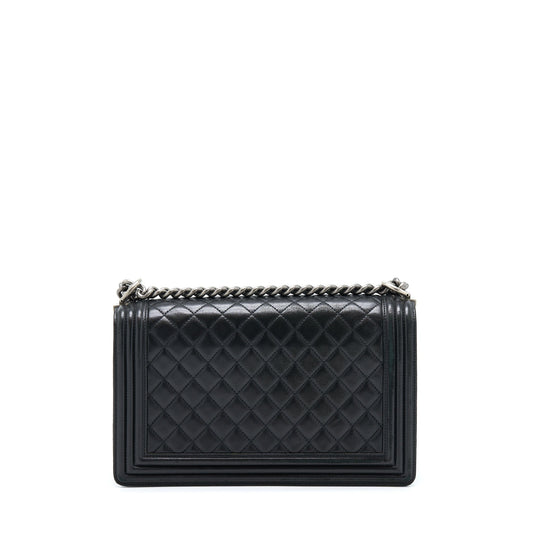 Chanel Medium Boy Bag Lambskin Black Ruthenium