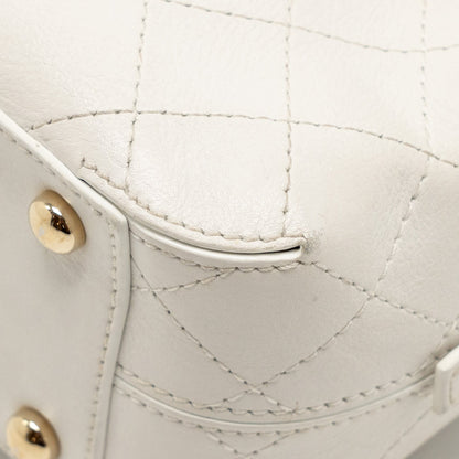 Chanel Mini Camera Bag with Chain Calfskin White L