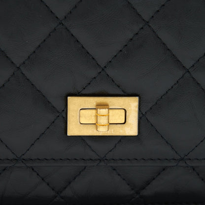 Chanel 2.55 Reissue Wallet On Chain Aged Calfskin Black