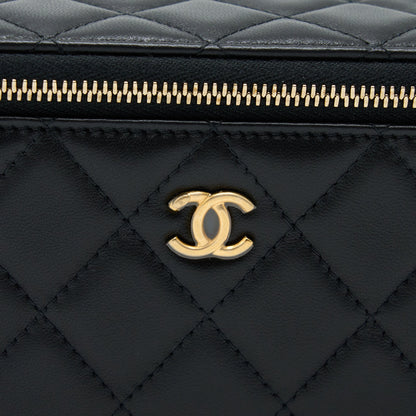 Chanel 22B Pearl Crush Long Vanity with Chain Lambskin Black  (Microchip)