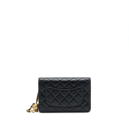 Chanel 22C Pearl Crush Wallet On Chain Lambskin Black
