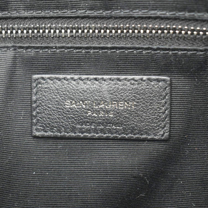 YVES SAINT LAURENT Niki Large Crinkle Leather Shopper Tote Bag Black