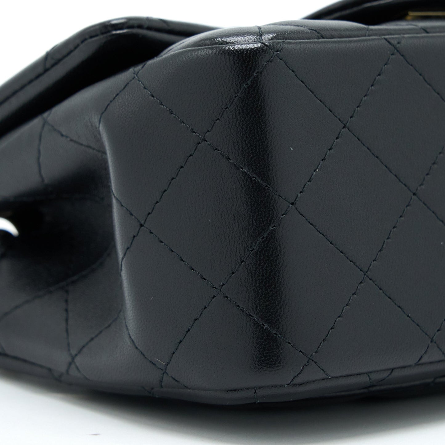 Chanel Classic Mini Square Flap Bag Lambskin Black L (Microchip)