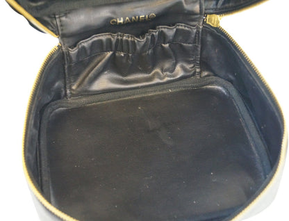 CHANEL Caviar Skin Vanity Cosmetic Bag Black
