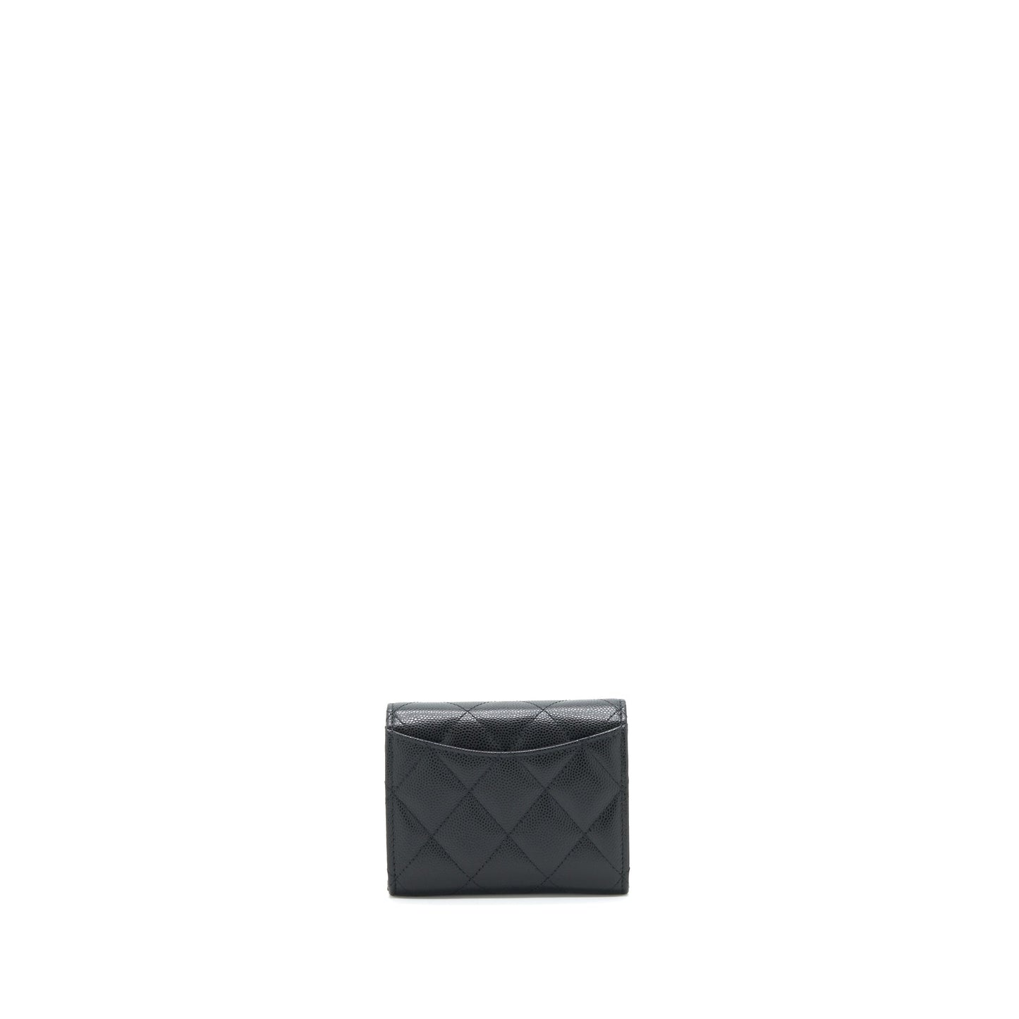 Chanel Mini Flap Card Holder With Chain Caviar Black L
