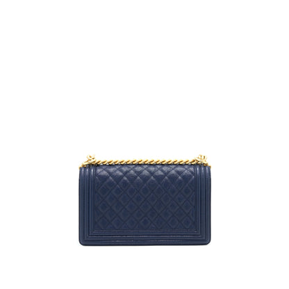 Chanel Boy Chanel Old Medium Caviar Navy with