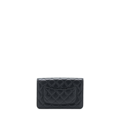 Chanel 22B Pearl Crush Wallet On Chain Lambskin Black  (Microchip)