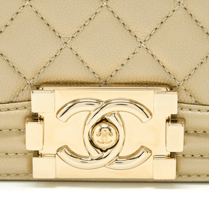 Chanel Medium Boy Caviar Gold L