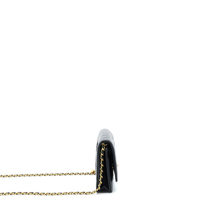 Chanel 22B Pearl Crush Wallet On Chain Lambskin Black  (Microchip)