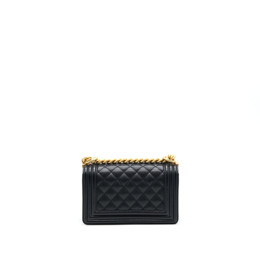 Chanel Small Boy Bag Caviar Black brushed  Year 2021 (microchip serial）